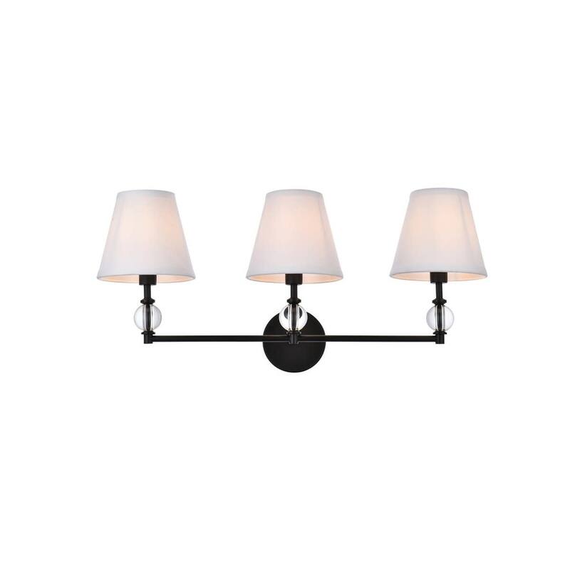 Elegant Lighting LD7023W24 Bethany 3 Light 27" Wide Vanity Light - Black / White