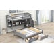 preview thumbnail 5 of 7, Gray Twin XL over Full Bunk Bed with Shelves & Staircase