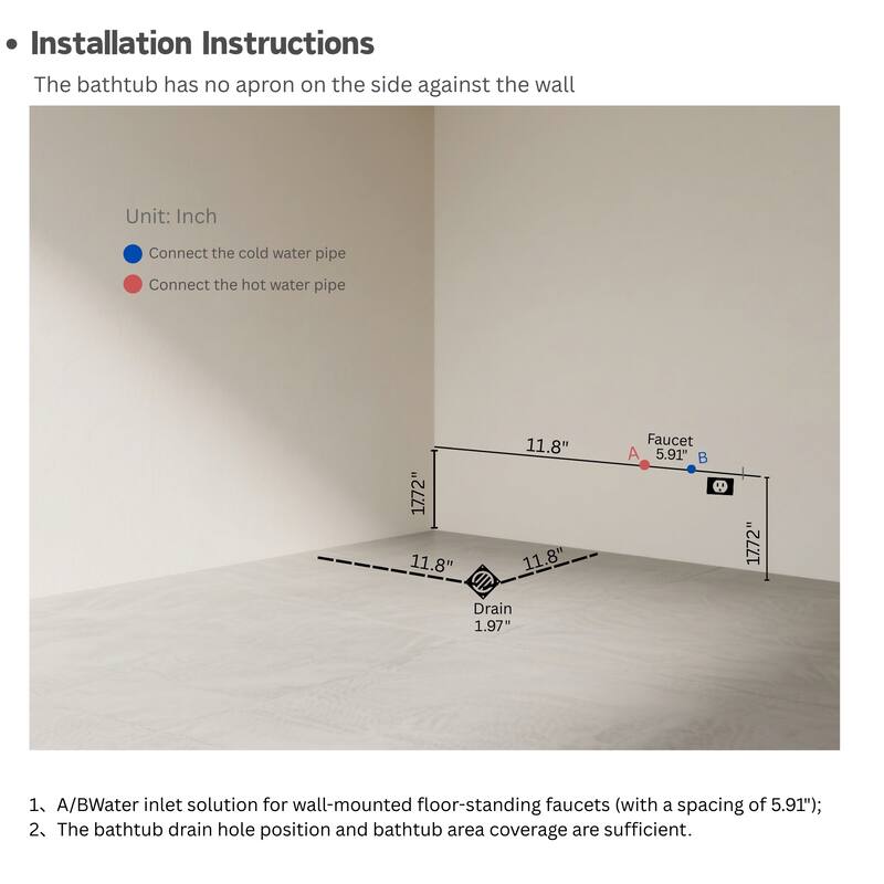 67" Whirlpool Bathtub, Hydrotherapy Jetted Bathtub with Glass Panel