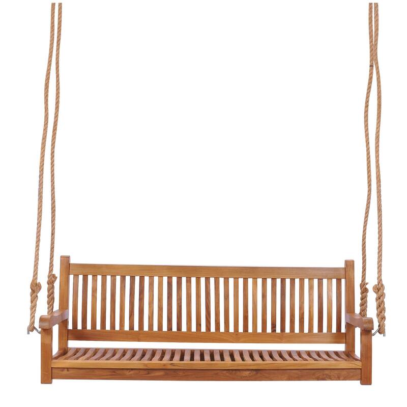 Chic Teak Elzas Teak Wood Outdoor Double Porch Swing, 59 inch