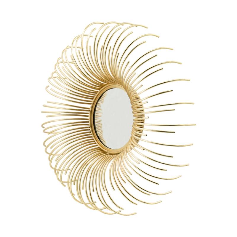 HomeRoots Set of Five Gold Sunburst Metal Framed Mirror Set - 18' X '18' X '4.3