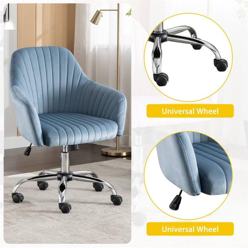 Modern Velvet Home Office Leisure Desk Swivel Chair with Adjustable Height