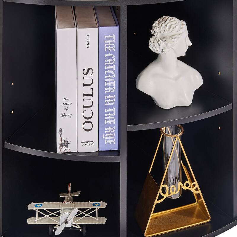 VECELO 4-Tier Adjustable Corner Bookshelf with Charging Station 3 AC Outlets & 2 USB Ports Waterproof Eco-Friendly Design