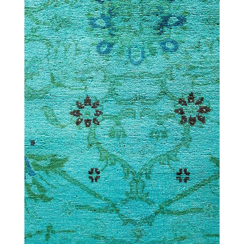 Vibrance, One-of-a-Kind Hand-Knotted Area Rug - Blue, 6' 1" x 8' 9" - 6' 1" x 8' 9"