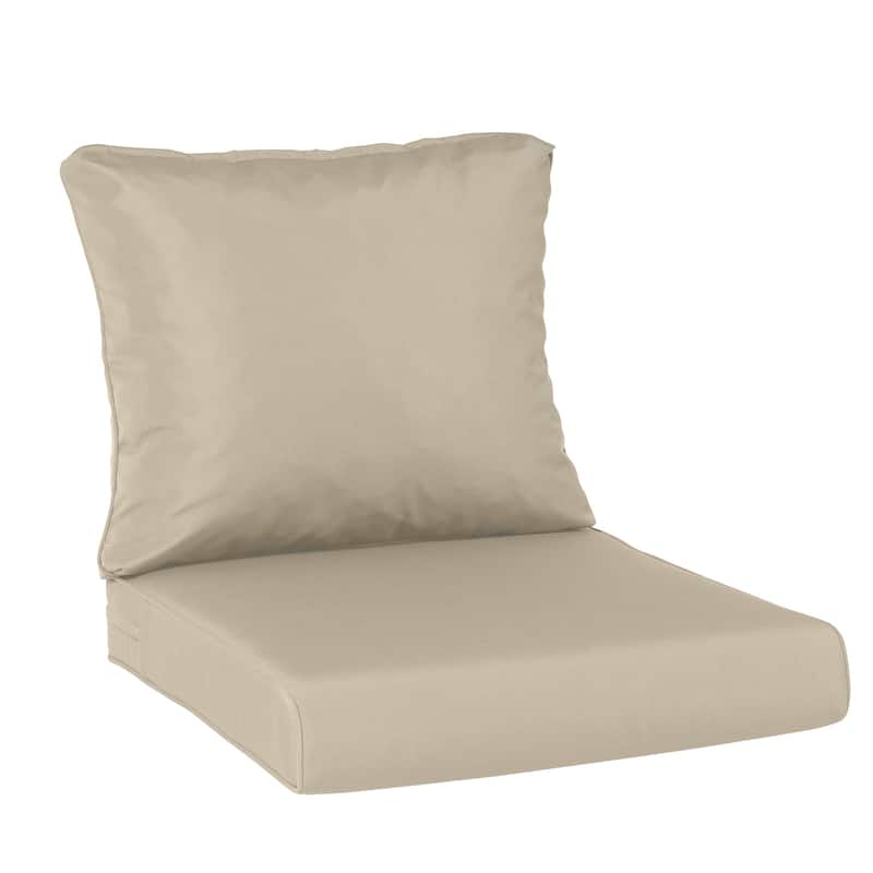 Aoodor Outdoor Chair Cushions Set, Water Resistant Deep Seat Cushions - 21"x 21" - Khaki