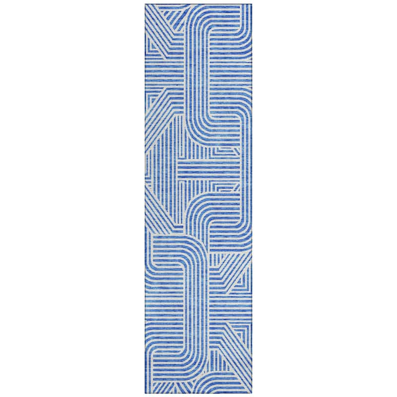 Machine Washable Indoor/ Outdoor Chantille Contemporary Geo Rug