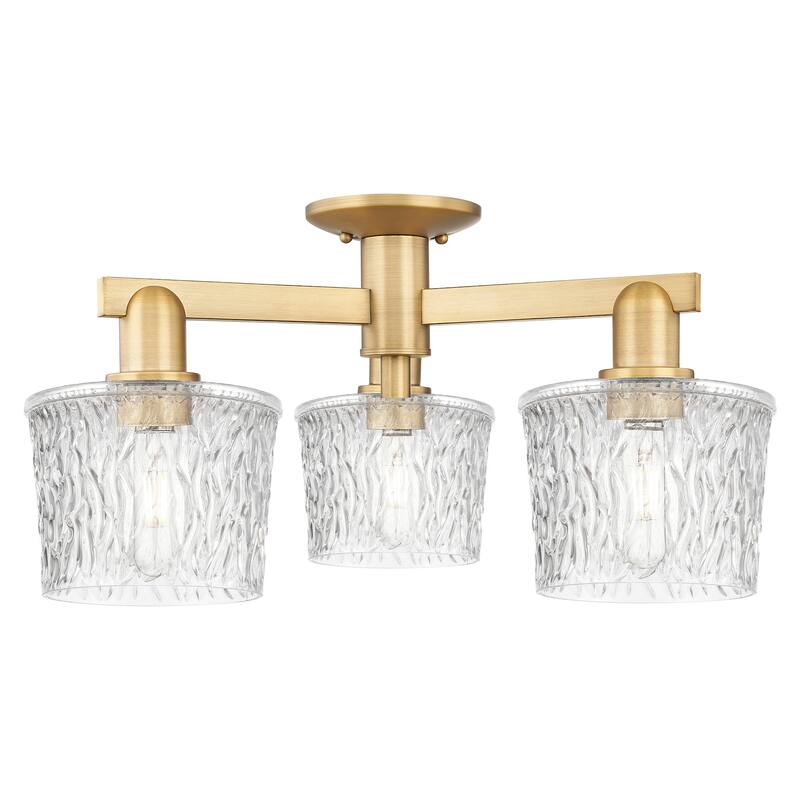 Innovations Lighting 716-3F-11-24 Niagara Semi-Flush Niagara 3 Light - Brushed Brass / Clear