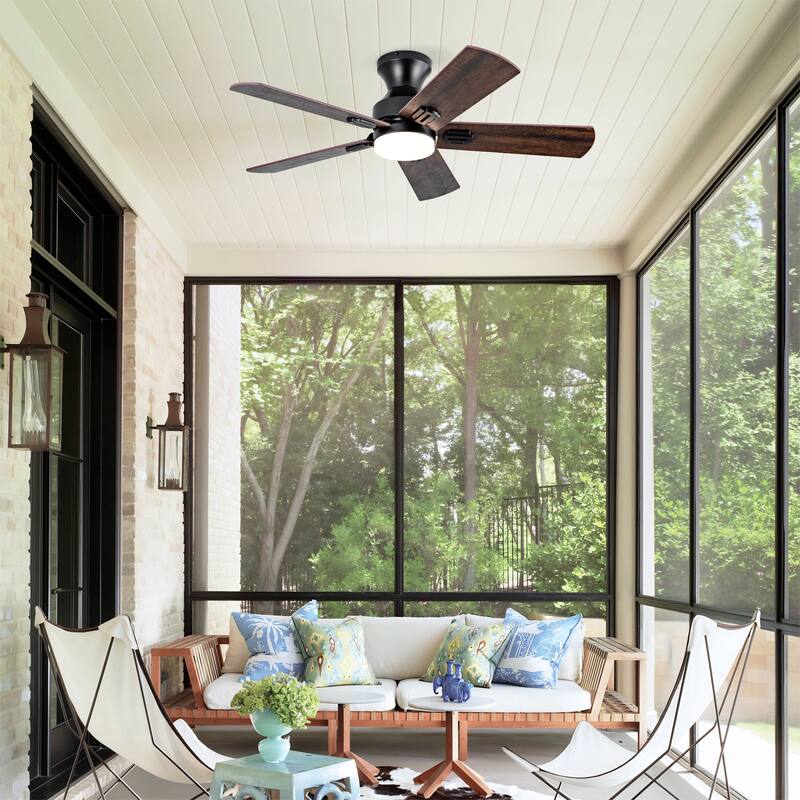 42" Low Profile Ceiling Fan with Light and Remote Control, Flush Mount, Reversible, 3CCT