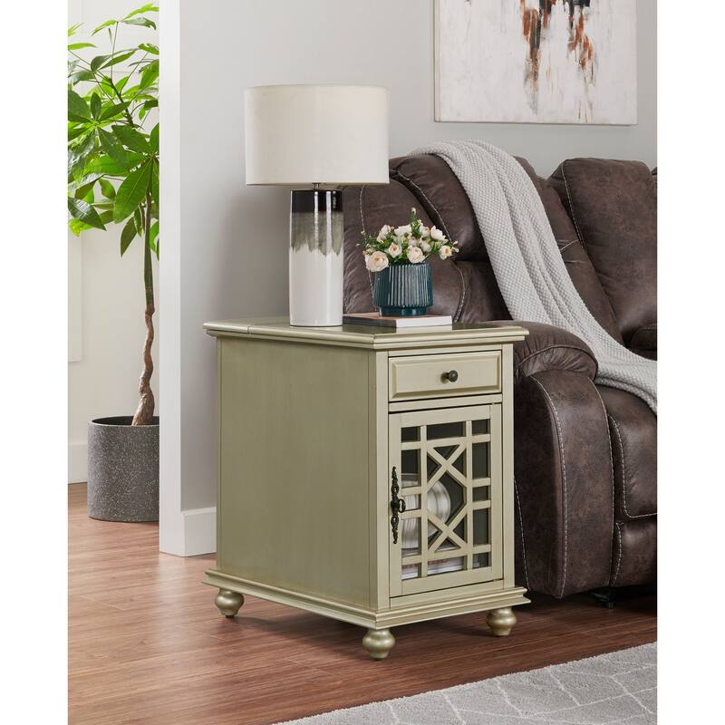 Elegant Chairside Table with Power by Martin Svensson Home