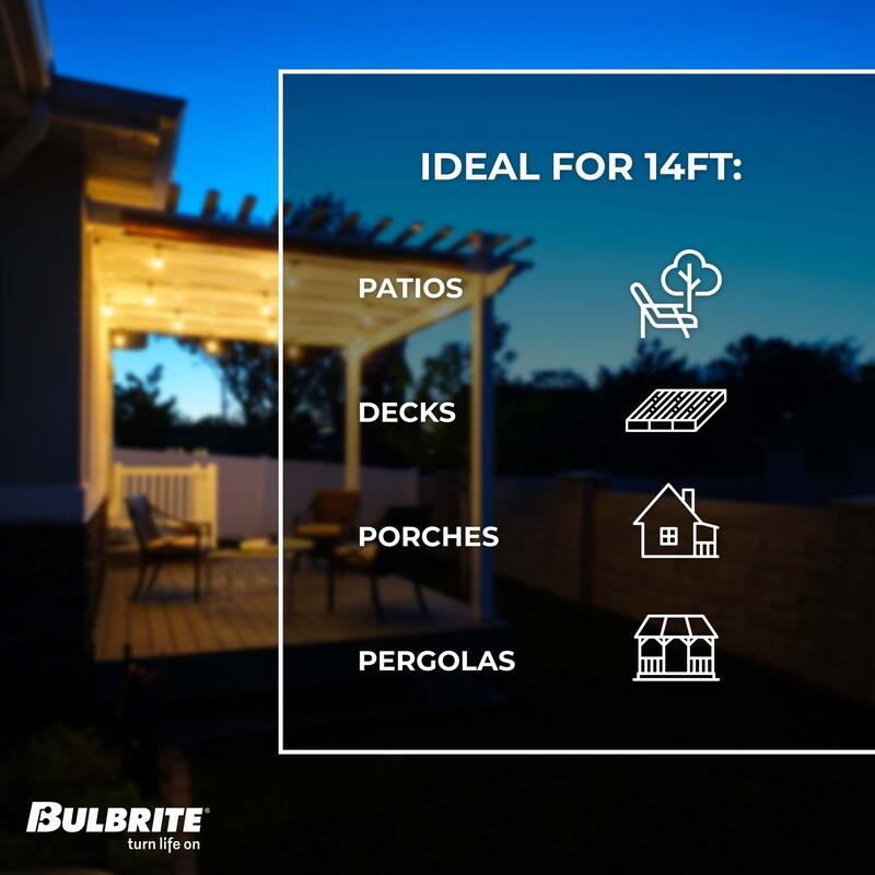 Bulbrite 14-foot Indoor/Outdoor Decorative String Light with Incandescent Globe