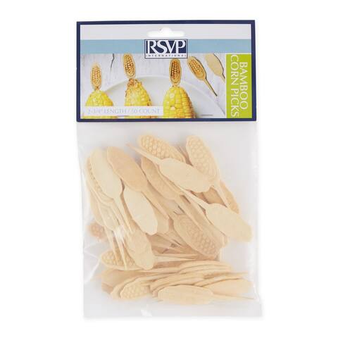 Disposable Bamboo Corn/Appetizer Picks Holders Skewers (Set of 50) - Disposable, 50-Count