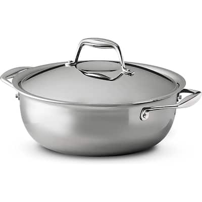 Tramontina 4-Quart Gourmet Stainless Steel Induction-Ready Tri-Ply Clad Covered Universal Pan