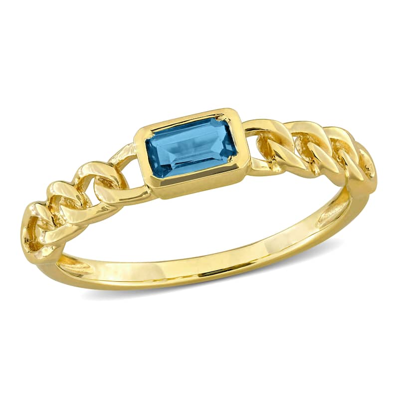 Miadora Octagon Gemstone Engagement Link Ring in 14k Yellow Gold - 9.5 - Topaz