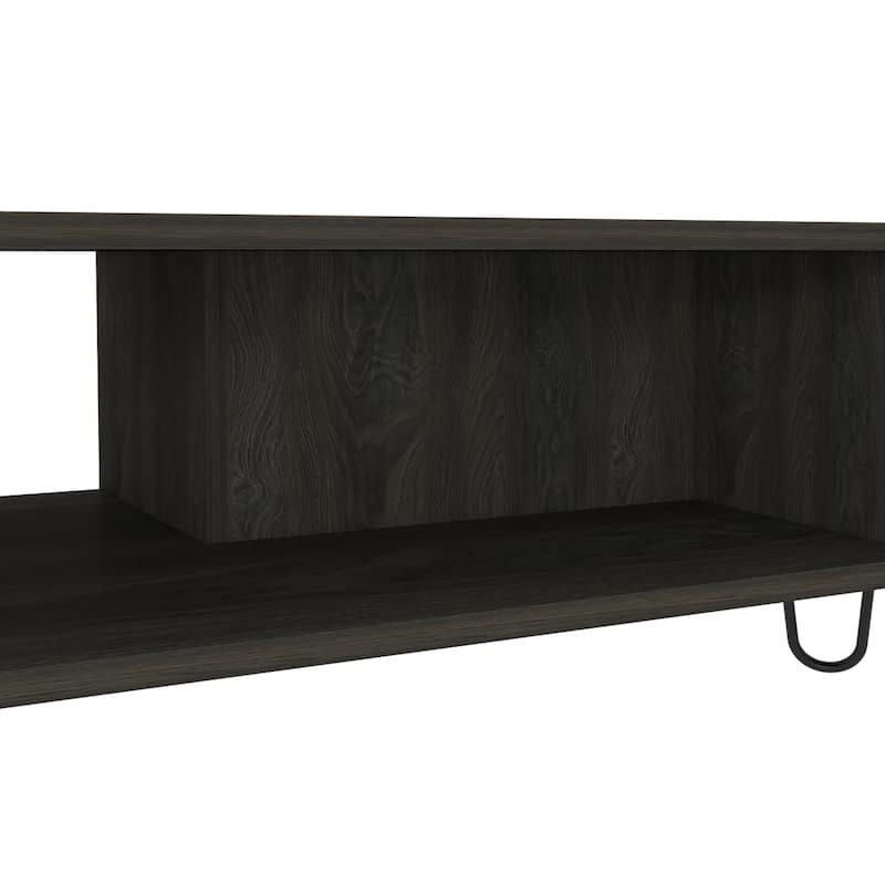 Coffee Table for Living Room, Two Shelves, Carbon Espresso Finish