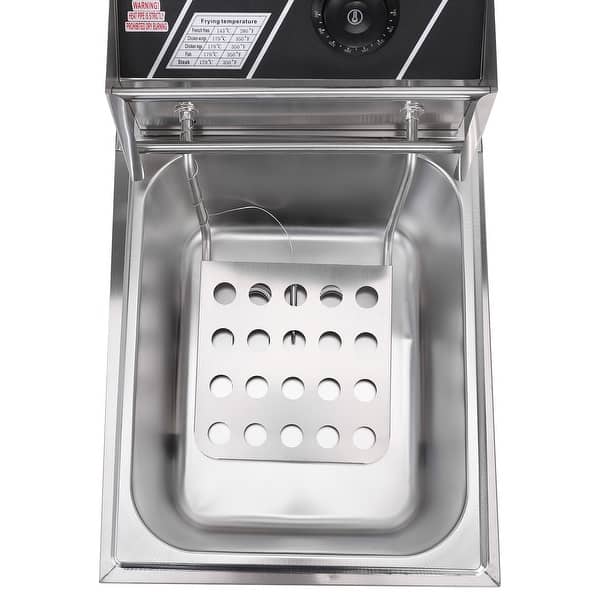 Deep Fryer with Basket 2500W Electric Deep Fryer Stainless Steel Countertop Oil Fryer 6.3QT/6L Large Capacity for Commercial Home Use with Temperature Limiter 6.3QT/6L Single Deep Fryer with Basket 2500W Electric Deep Fryer Stainless Steel Countertop Oil Fryer 6.3QT/6L Large Capacity for Commercial Home Use with Temperature Limiter 6.3QT/6L Single
