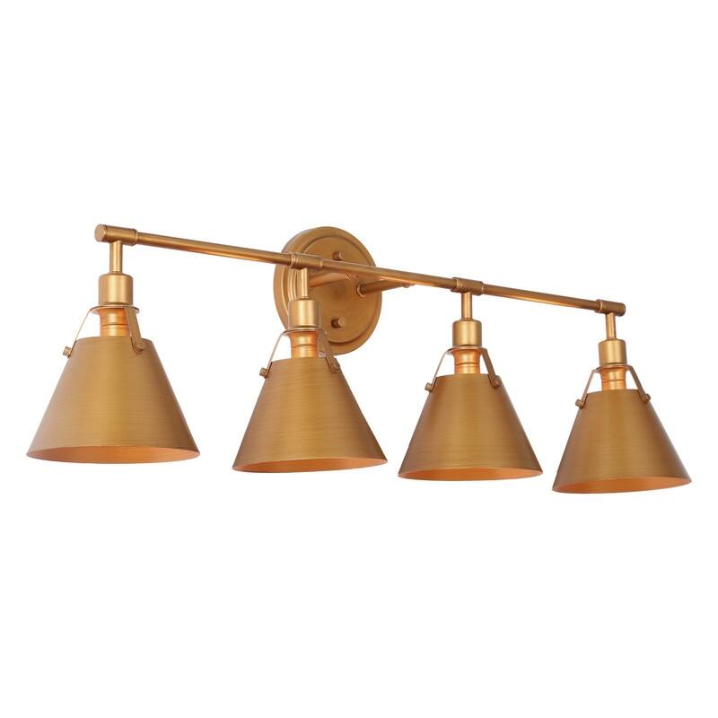 Coney Modern 4-Light Bathroom Vanity Light Cone Metal Shade Wall Sconces