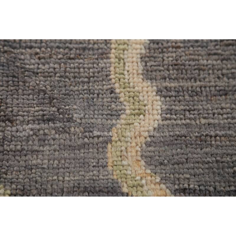 Hand Knotted Oriental 100% Wool Carpet Transitional All-Over Greys & Charcoal Oushak Area Rug - 9' 10'' X 8' 1''