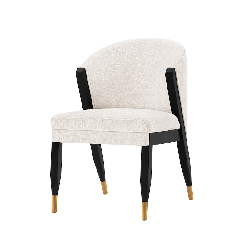 Manhattan Comfort Ola Chenille Wood Dining Chair