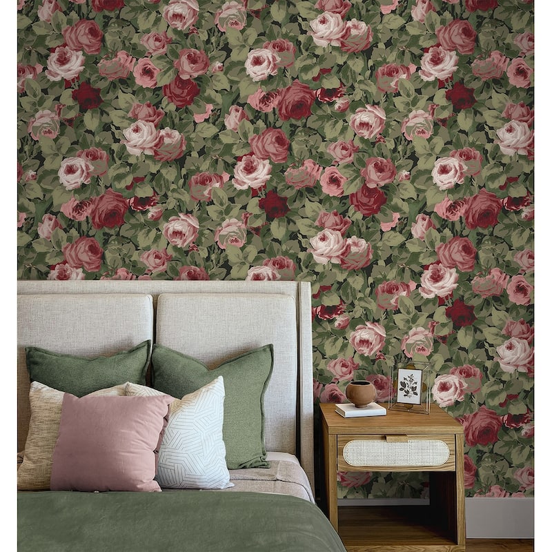 NextWall Rose Garden Peel and Stick Wallpaper