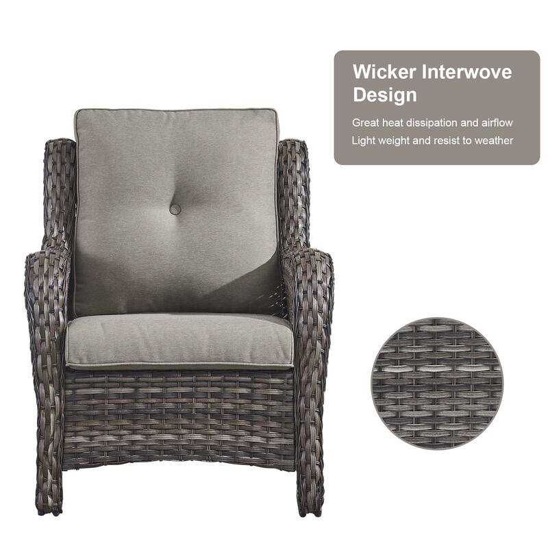 Outdoor Loveseat Sofa with Chair Ottoman Table