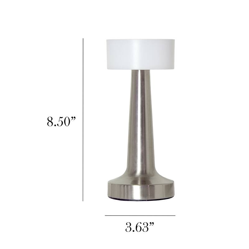 LED Metal Saucer Mini Touch Sensor Desk Lamp - 8.5" - Silver