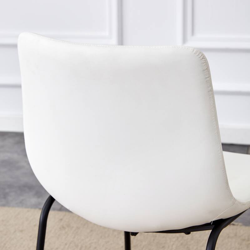 Retro Bar Chairs Set of 4, Modern Faux Leather High Bar Stools with Back and Metal Leg, Bar Chairs for Kitchen Island