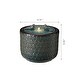 preview thumbnail 10 of 16, 15"H Turquoise Two Birds Embossed Leaf Pattern Cylindrical LED Ceramic Fountain by Glitzhome
