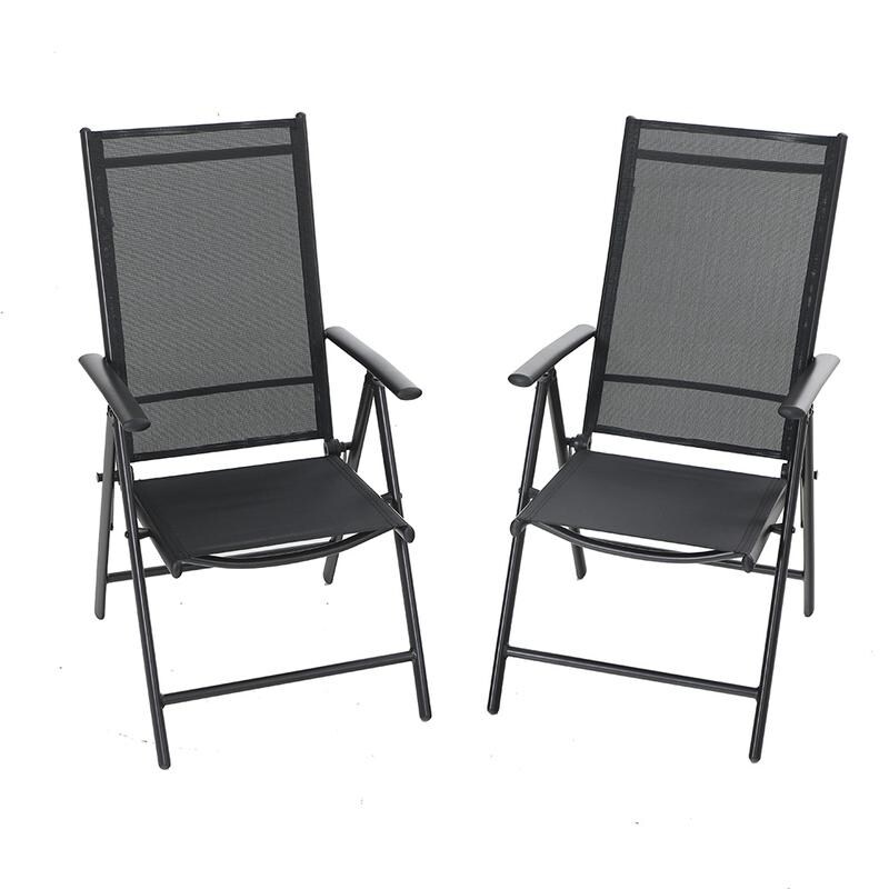 Shop Phi Villa 2 Piece 7 Positon Reclining Folding Sling Chair Optional Dining Set Of 5 And 7 Overstock 31930846