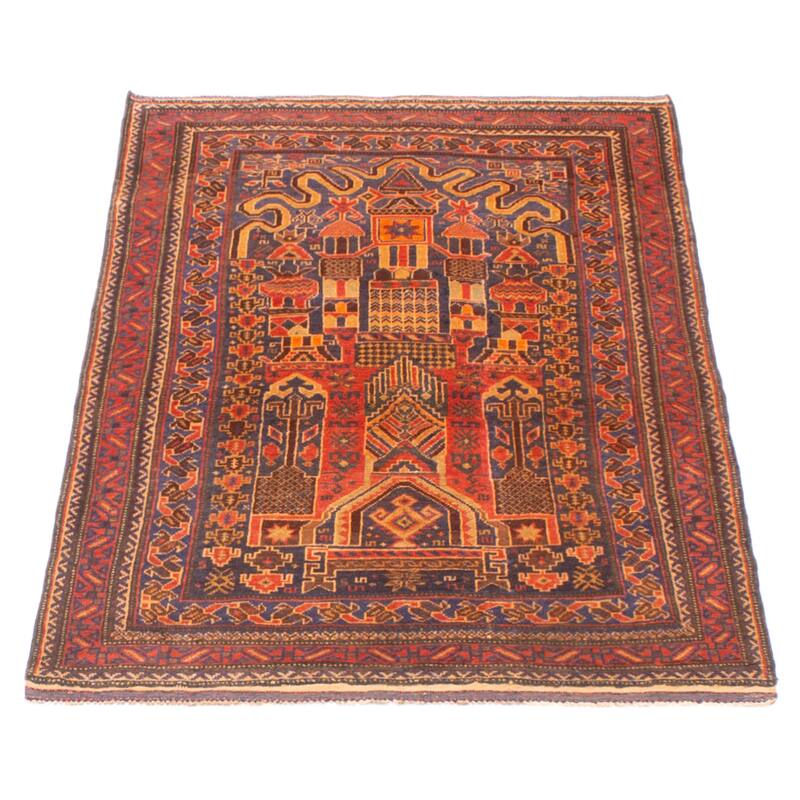 Teimani Red Rug 3'2" x 5'1" - 3'2 x 5'1