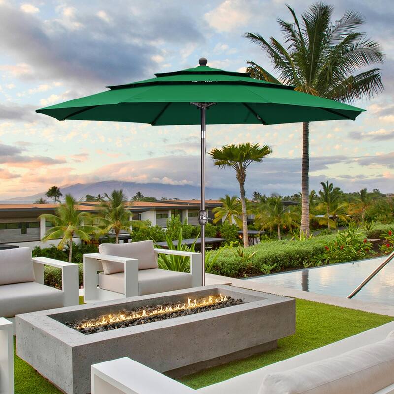 Aoodor Patio Umbrella 10 ft. for Dining Table Outdoor Market Yard Use 3 Tier Ventilation (Umbrella only)