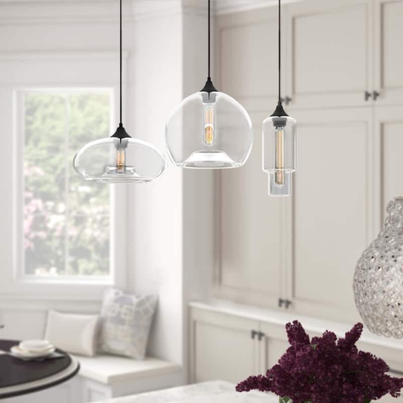 3 - Light Modern Cluster Pendant Chandelier with Clear Glass