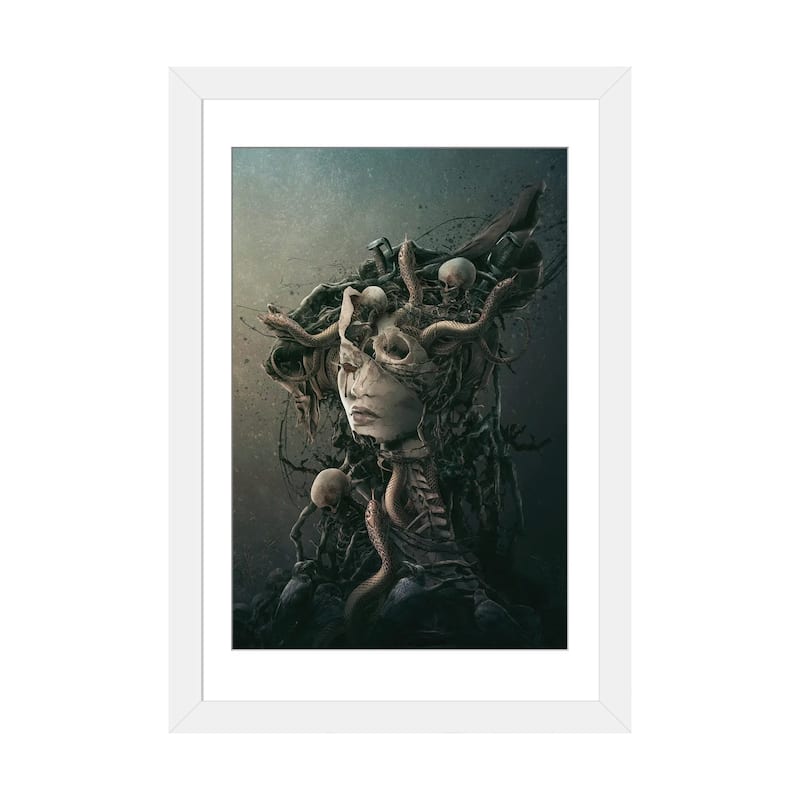 iCanvas "Skull Queen XVI" by Riza Peker - White - 24x16x1