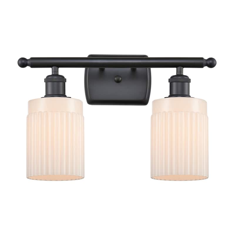 Innovations Lighting Hadley 2 Light 16" Wide Bathroom Vanity Light - Matte Black / Matte White