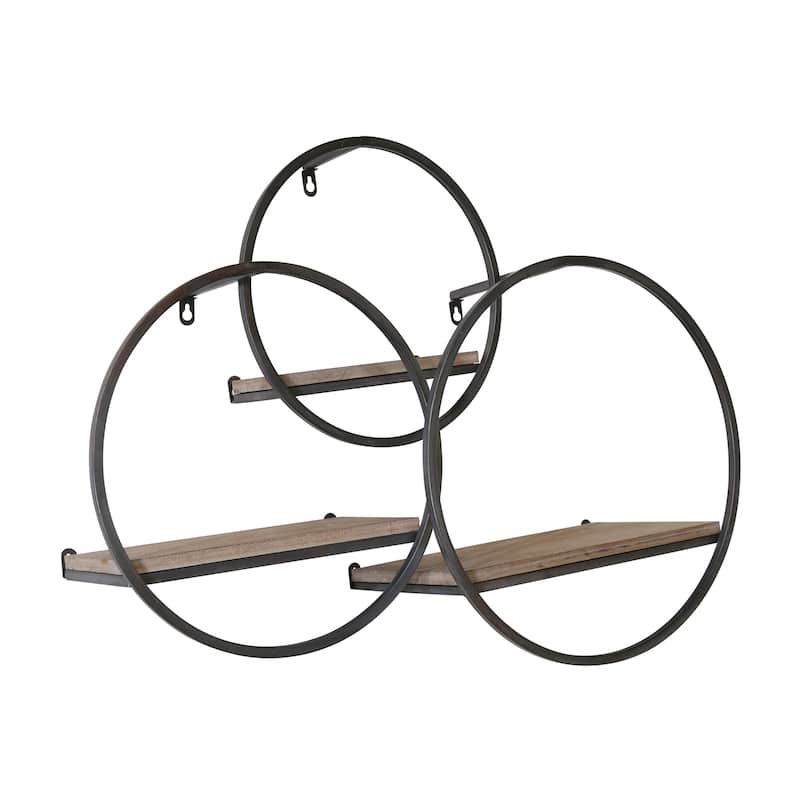 Metal Modern Circular Wall Shelves - Set of 3