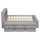 preview thumbnail 9 of 28, Full Size Wood Platform Bed with Bookcase Headboard and 6 Drawers