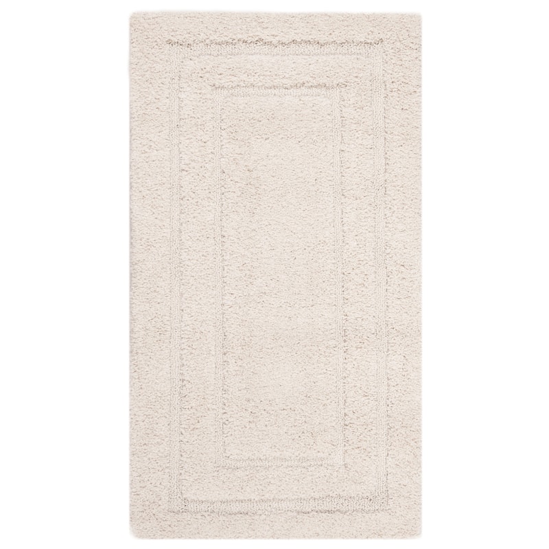 SAFAVIEH Florida Shag Carlinde Border 1.2-inch Thick Rug - 2'3" x 4' - Creme - Rectangle