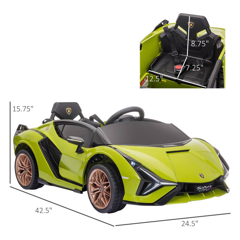 Ride on Sports Car with Seat Belts, Green Exclusive Child Car with Music, Luxury Sports Car Toy with Remote Control