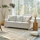 preview thumbnail 11 of 22, Zalma 81"W Farmhouse Nailhead Trimed Textured Striped Linen Sofa with Rolled Arms and Solid Wood Spindle Legs by HULALA HOME