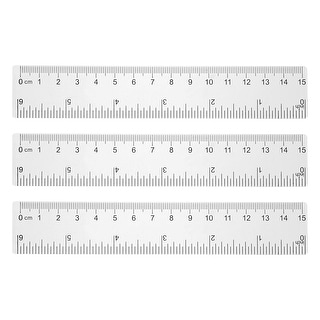 Clear Plastic Rulers Metric Inch Straight End Ruler with Black Scale ...
