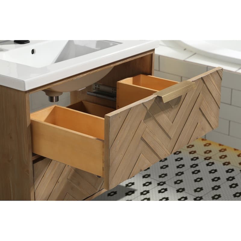 Ari Bath Carlsbad 30" Floating Bathroom Vanity Weathered Fir