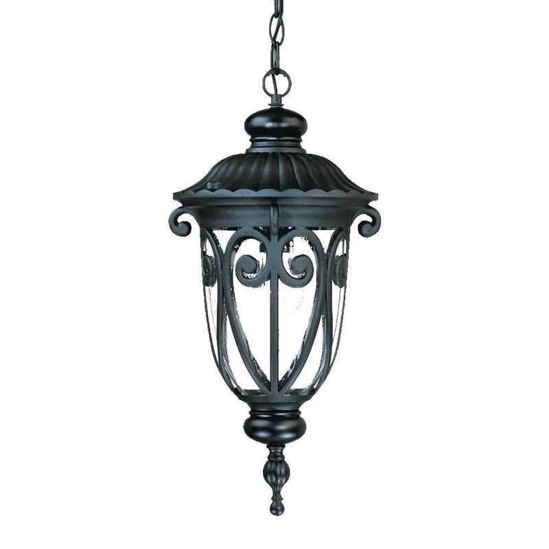 HomeRoots Naples 1-Light Matte Black Hanging Light - 9.38' X '20.5' X '9.38