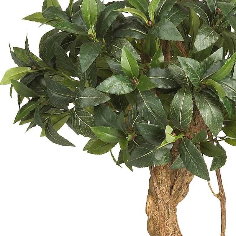 4Ft Silk Topiary Tree - Double Ball Sweet Bay Indoor Outdoor Decor - 4ft.