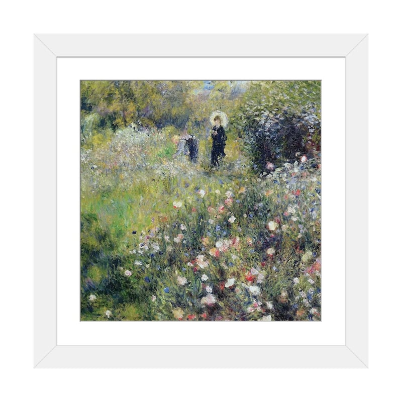 iCanvas "Woman with a Parasol in a garden, 1875 " by Pierre-Auguste Renoir - White - 16x16x1