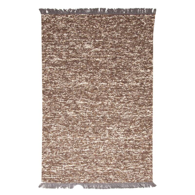 ECARPETGALLERY Braid weave Sienna Dark Brown Wool Rug - 4'11 x 7'6