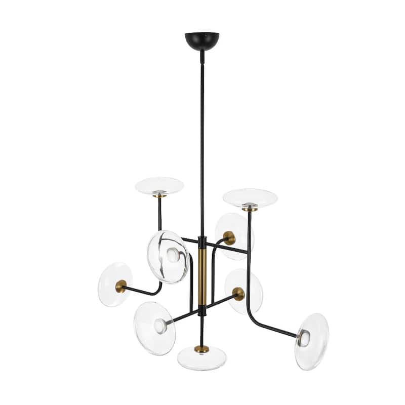 Art Deco 9-Light Sputnik Glass Dimmable LED Chandelier