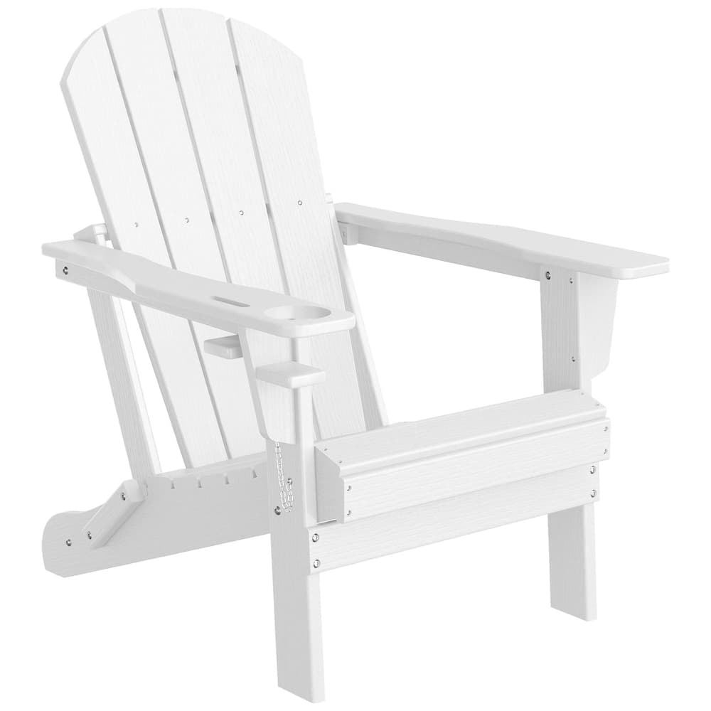 Alvaro Outdoor Adirondack Chair with Cup Holder