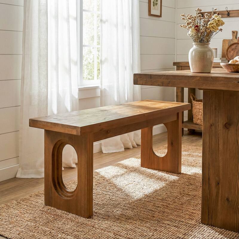 43-Inches Solid Wood Dining Bench for Kitchen / Dining Room / Entryway - 43.31" L x 13.78" W x 17.72" H