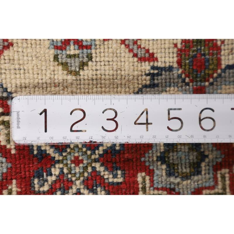 Geometric Kazak Oriental Runner Rug Hand-Knotted Hallway Wool Carpet - 2'0" x 5'10"