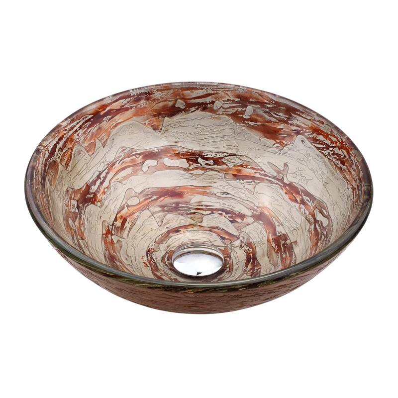 Kraus 16-1/2" Ares Glass Vessel Bathroom Sink - Includes Pop-Up Drain