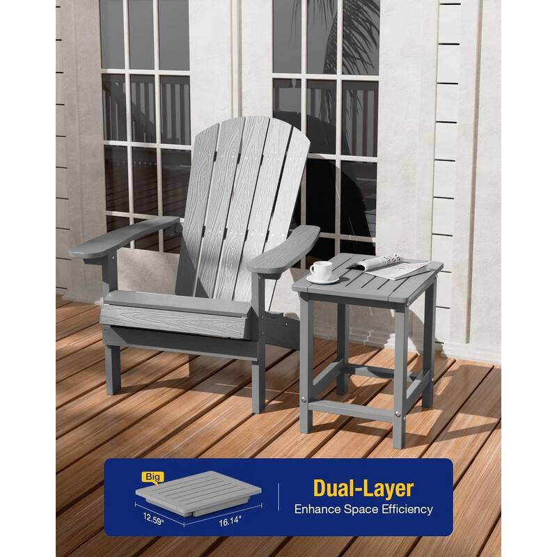 WINSOON HIPS All Weather Outside Table Adirondack Side Table